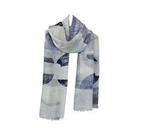 LilyRosa Peony Modern Spot Scarves White Navy Green Stone Modal Scarf (Blue)