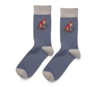 LilyRosa Quintessential Mens Fox Socks 8-11 Bamboo 1 Pair Blue Men Boys New With Tags
