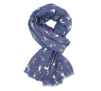 LilyRosa® Rose Gold Stag Design Scarf Ladies Wrap Reindeer Deers Plum Grey Teal Blue (Blue)