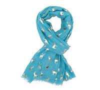 LilyRosa® Rose Gold Stag Design Scarf Ladies Wrap Reindeer Deers Plum Grey Teal Blue (Teal)