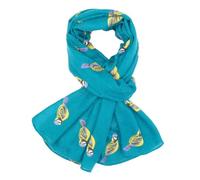 LilyRosa Womens Bluetit Bird Scarf Duck Egg Blue Navy Teal Pink