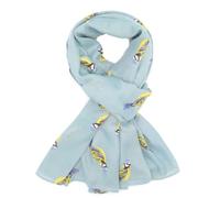 LilyRosa Womens Bluetit Bird Scarf Duck Egg Blue Navy Teal Pink (Duck Egg Blue)