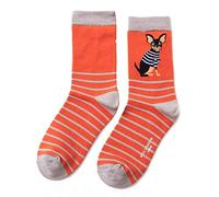 LilyRosa Women's Chihuahua Dogs Socks 4-7 Bamboo 1 Pair (Orange)