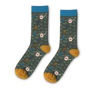 LilyRosa Women's Green Allotment Socks Size: 4-7 Bamboo Blend 1 Pair Gardening