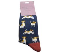 LilyRosa Womens Jack Russell Terrier Dog Socks Navy