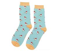 LilyRosa Women's Robin Birds Socks Robins Bird Girls Bamboo 3-7 Red Yellow Grey Green Duck Egg Blue