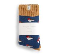 LilyRosa Women's Winter Socks Girls Ladies 3-7 Women MIss Sparrow Novelty Ankle Socks Adult (Robin Navy)