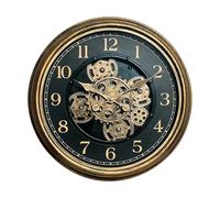 Lily's Home 15" Moving Gears Wall Clock, Large Modern Clocks for Living Room Decor, Industrial Steampunk Vintage Decorative Wall Clock for Home, Office - Intricate Gear Design, Bold Numbers (Bronze)