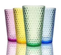 Lily's Home 19.4oz Highball Glasses Set of 4 - Unbreakable Plastic Cups for Outdoor, Party & Camping | Dishwasher Safe, Stackable Drinkware | BPA-Free Shatterproof Tumblers (Made in Taiwan)