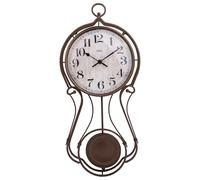 Lily's Home Antique Metal Pendulum Wall Clock | Elegant Regulator Clock, For Living Room & Home Decor, For Kitchen Decor & Wall Décor