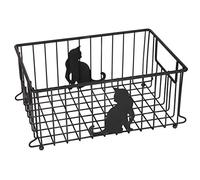 Lily's Home Cat Lovers Wire Storage Basket for for Kitchen, Pantry, Cabinet, Bathroom and Office (Large)