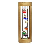 Lily's Home Galileo 12 Inches, Burned Wooden Frame, Measures from 64ºF to 80ºF, Galileo Thermometer for Indoor Home Décor, Galileo Glass Thermometer for Home, Office or Covered Patio