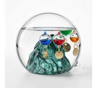 Lily's Home Galileo Glass Thermometer - Mountain-Inspired Indoor Desk Décor - Multi-Colored Spheres - Room Temperature Display 64F to 80F - 3.9" x 3.9" x 3.5" - Ideal for Home or Office
