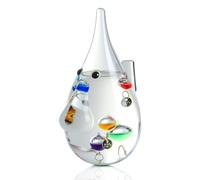 Lily's Home Galileo Thermometer Indoor - 6'' H Glass Water Thermometer with 5 Multi-Colored Spheres & Gold Tags - Hand-Blown Glass - Measures 64ºF to 80ºF - Decorative Eyeglass Holder Display