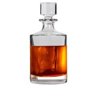 Lily's Home Glass Decanter for Whiskey, Bourbon, Brandy, Wine or Any Other Liquor or Beverage. With a Glass Stopper. Round, Stylish and Functional Piece (26 Ounces) Clear