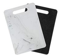 Lily's Home Kitchen Cutting Board (2-Piece Set) with Handles and in Marble Finish | BPA-Free Plastic, Non-Porous, Dishwasher Safe