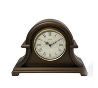 Lily's Home Non Ticking Mantel Clock - 13 x 10 inch Napoleon Desk and Shelf Clock with Quartz Movement, Ideal for Living Room, Vintage Desk, Retro Kitchen, Farmhouse Decor, Fireplace Mantle (Brown)