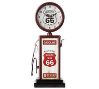 Lily's Home Old Fashioned Route 66 Gas Pump Mantle Clock, Silent-Non-Ticking with Quartz Movement, Makes an for Antique Sign Collectors, Brown/Red (13 1/2" x 4 3/4")