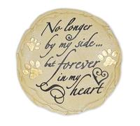Lily's Home Pet Memorial Stone - Heartfelt Cat or Dog Memorial Gifts - 'No Longer by My Side' - Durable Waterproof Tribute Stone - Loss of Pet Sympathy Gift - Pawprint Remembrance - Outdoor/Indoor Use