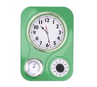 Lily's Home Retro Kitchen Clock with Temperature and Timer (Retro Green)