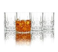 Lily's Home Unbreakable Acrylic Double Old Fashioned Whiskey Tumblers, Premium Glasses are Shatterproof and Ideal for Indoor or Outdoor Use, Reusable, Crystal Clear (13 Oz. Each, Set of 4)