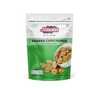 Lily's Indian Vegetarian Cuisine Present Jaimin Khatta Mitha Sweet and Salty Savoury Mix, 200g, Assorted Indian Snack Variety Pack of 1 (1, Banana-Chips-Pepper)