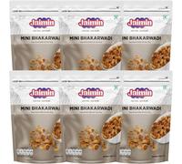 Lily's Indian Vegetarian Cuisine Present Jaimin Mini Bhakarwadi, Crispy Rounds Stuffed with Tasty Filling, | Hygienically Packed | Ready-to-Eat Namkeen (200g pack of 1) (Pack of 6, 1, count)