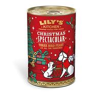 Lily's Kitchen Christmas Spectacular Three Bird Feast with Turkey - Grain Free Adult Wet Dog Food (6 Tins x 400 g)