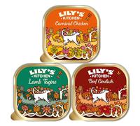 Lily's Kitchen Dog Food Wet Trays - 36 x 150g Trays - 12 x Carnival Chicken, 12 x Beef Goulash, 12 x Lamb Tagine