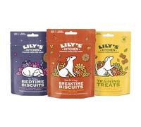 Lilys Kitchen Dog Treats Bundle (3x80g) Variants Suited for Breaktime - Peanut Butter Banana Cinnamon,Bedtime -Honey Yoghurt Chamomile Passion Flowers & Training -Organic Cheese & Apple Training Treat