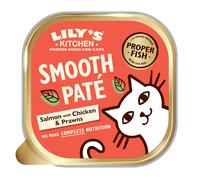 Lily's Kitchen Natural Adult Wet Cat Food Trays - Catch of the Day Salmon & Chicken Smooth Pat? - Complete Grain-Free Recipes (19 Trays x 85g)