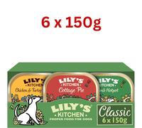 Lily's Kitchen Natural Classic Dinner Multipack Wet Dog Food Beef 6 x 400g-150g
