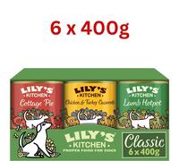 Lily's Kitchen Natural Classic Dinner Multipack Wet Dog Food Beef 6 x 400g-150g