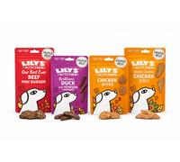 Lilys Kitchen Natural Dog Treats Multipack - Beef Mini Burgers, Duck and Venison Sausages, Chicken Bites & Chicken Jerky (4 x 70 g)