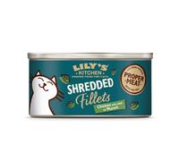 Lily's Kitchen Shredded Fillets with Chicken and Mussels - Grain Free Adult Wet Cat Food (24 Tins x 70 g)