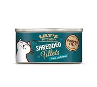 Lily's Kitchen Shredded Fillets with Tuna and Salmon - Grain Free Adult Wet Cat Food (24 Tins x 70g)