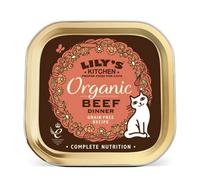 Lily's Kitchen Wet Cat Tray Organic Beef Dinner 85G (Pack Of 19)