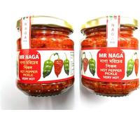 Lily's Present Naga Hot Chilli Pepper Pickle Sauce 190 Grams, Ghost Pepper Pickle Sauce, Mr Naga Hot Pepper Pickle, Hot Recipe, Securely Packed, pack of1 or 2 (2)