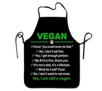 Lily's Rossne Aprons for Women and Men Funny Vegan Chef Kitchen Cooking and Baking Apron I am Still a Vegan Bib Apron High Waist Aprons