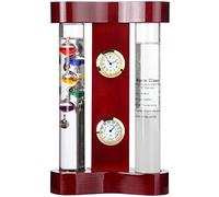 LilysHome Galileo Weather Station with Galileo Thermometer, Admiral Fitzroy Storm Glass, a Precision Quartz Clock and Hygrometer