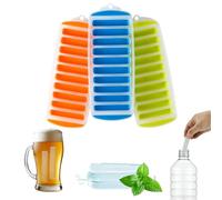 LilysHome Ice Cube Trays with Easy Push Pop Out Narrow Ice Stick Cubes for Sport and Water Bottles. Pack of 3