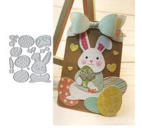 lilyshopingstore Bunny Easter Egg Metal Die Cuts for Card Making,Easter Chocolate Rabbit Card Cutting Dies Cut Stencils DIY Scrapbooking Album Decorative Embossing Paper Card Embossing Craft