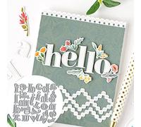 lilyshopingstore Line Letter Word Metal Die Cuts,26 Lace Letters Flower Leaf Stripe Cutting Dies Cut Stencils DIY Scrapbooking Photo Album Decorative Embossing Paper Card Making