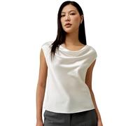 LilySilk 100% 22 Momme Silk Cowl Neck Shirt for Women Sleeveless Elegant Tops for Summer Off Shoulder T Shirt Ladies UK14, Natural White