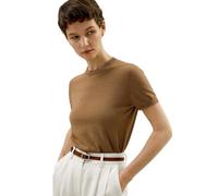 LilySilk 100% Cashmere Sweater Top Women Short Sleeves & Round Neck Lightweight Base Layer for Spring Summer(Toffee,L)