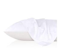 LILYSILK 100 Pure Mulberry Silk Pillowcase Cover for Hair with Cotton Underside Charmeuse Hypoallergenic 1pc White Standard 50x75 cm 19 Momme 30-day Gurantee Bag Package