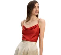 LilySilk 100% Silk Camisole for Women 19 Momme Charmeuse Silk Summer Top Versatile with Cowl Neck & Adjustable Spaghetti Straps(Brownish Red,L)