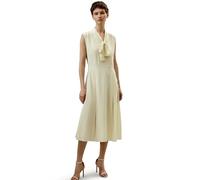 LilySilk 100% Silk Saudade Dress for Women Sleeveless Bowtie Neck Flowy Long Silk Chiffon Lining Pleated Summer Soft Size(Lily White,UK 14)