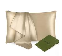 LilySilk 25 Momme Silk Pillowcase 100% Mulberry Silk Both Sides 750 Thread Count Luxury Envelope Closure Silk Pillow Cover Case for Hair and Skin Breathable Hypoallergenic 1Pc Coffee, 50x90cm