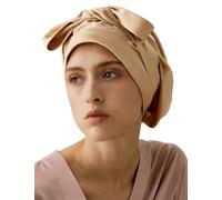 LilySilk LilySilk 100% 22MM Pure Mulberry Silk Sleep Cap Womens Natural Silk Bonnet for Sleeping and Hair Care Night Hair Wrap with Long Elastic Band for Stay On,Light Camel